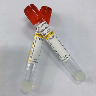 сыворотка крышки апельсина трубки активатора сгустка крови 5ml красная собирая тест