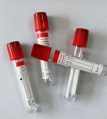 Крышка 10ml стерильного простого вакуума пробирок собрания крови пластикового стеклянного красная